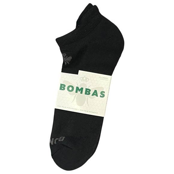 Bombas Socks Black Ankle Honeycomb Arch Support Reinforced Durable Sporty XL NEW - Picture 1 of 6
